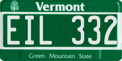 VT license plate EIL332