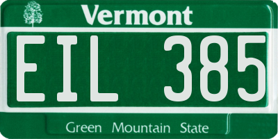 VT license plate EIL385
