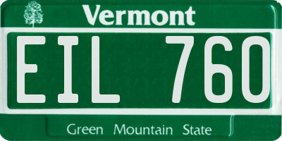 VT license plate EIL760