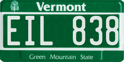 VT license plate EIL838