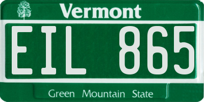 VT license plate EIL865
