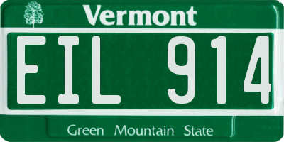 VT license plate EIL914