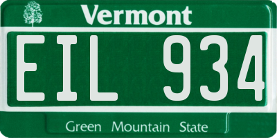 VT license plate EIL934