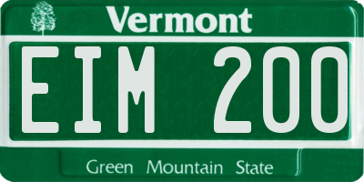 VT license plate EIM200