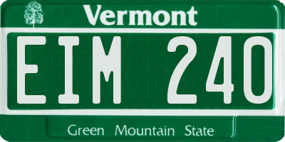 VT license plate EIM240