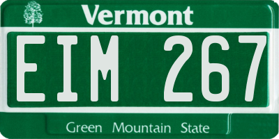 VT license plate EIM267
