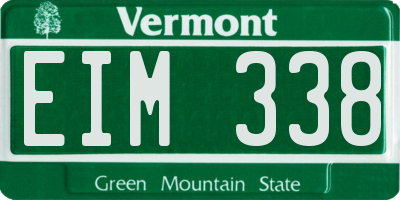 VT license plate EIM338