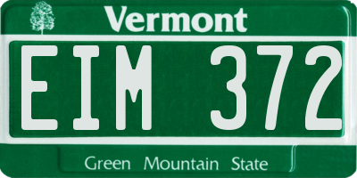 VT license plate EIM372