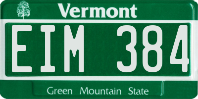VT license plate EIM384
