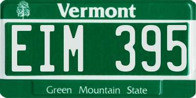 VT license plate EIM395