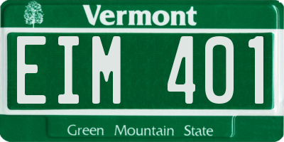 VT license plate EIM401