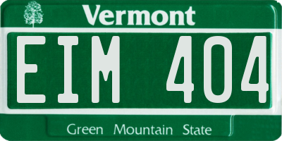 VT license plate EIM404