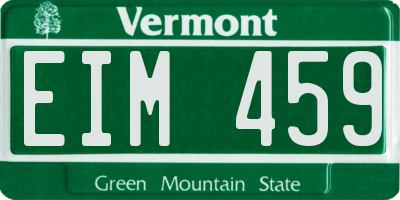 VT license plate EIM459