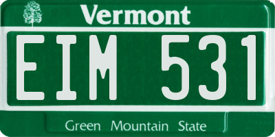 VT license plate EIM531