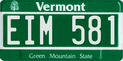 VT license plate EIM581