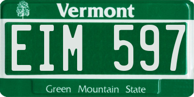 VT license plate EIM597