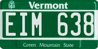 VT license plate EIM638