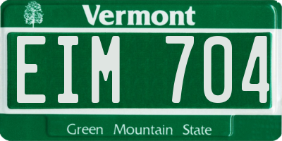 VT license plate EIM704
