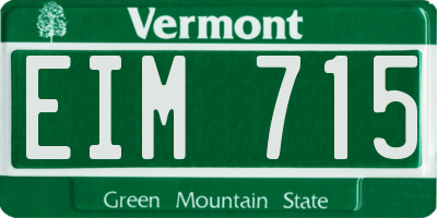 VT license plate EIM715