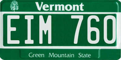 VT license plate EIM760