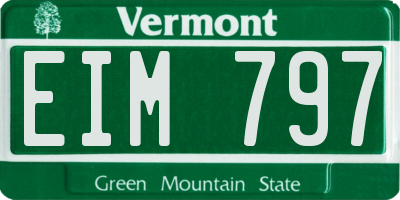 VT license plate EIM797