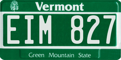 VT license plate EIM827