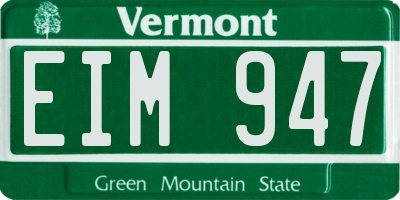 VT license plate EIM947