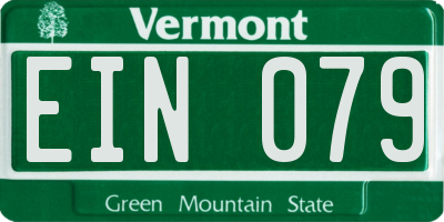 VT license plate EIN079