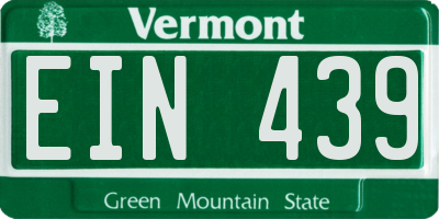 VT license plate EIN439