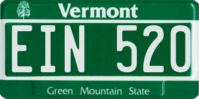VT license plate EIN520