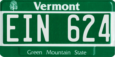 VT license plate EIN624