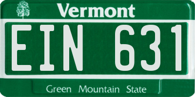 VT license plate EIN631