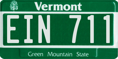 VT license plate EIN711