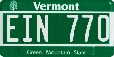 VT license plate EIN770