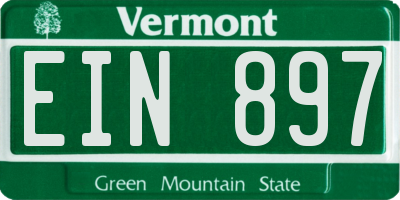 VT license plate EIN897