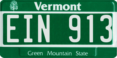 VT license plate EIN913