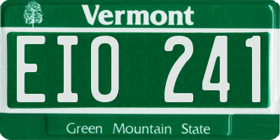 VT license plate EIO241