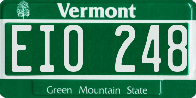 VT license plate EIO248