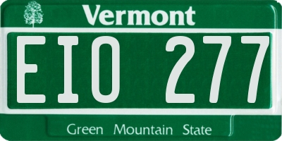 VT license plate EIO277