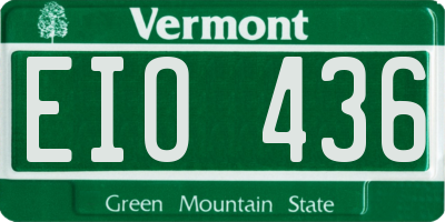 VT license plate EIO436
