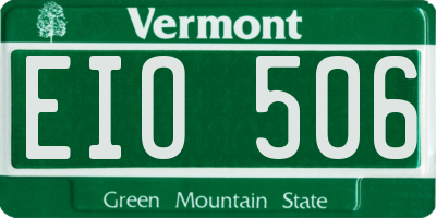 VT license plate EIO506