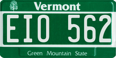VT license plate EIO562