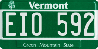 VT license plate EIO592