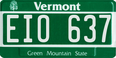 VT license plate EIO637