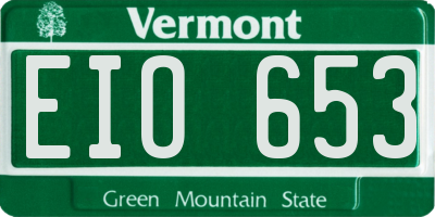VT license plate EIO653