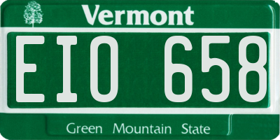 VT license plate EIO658