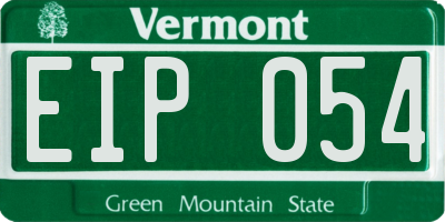 VT license plate EIP054