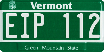 VT license plate EIP112