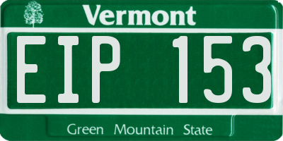 VT license plate EIP153