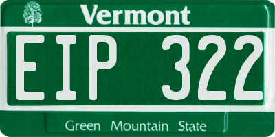 VT license plate EIP322